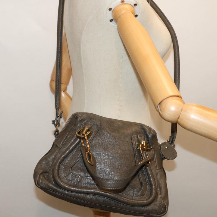 Chloe Mini Paraty Hand Bag Leather 2way Brown ki4277