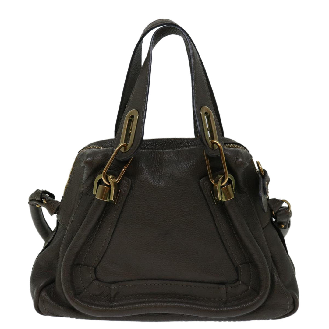 Chloe Mini Paraty Hand Bag Leather 2way Brown ki4277