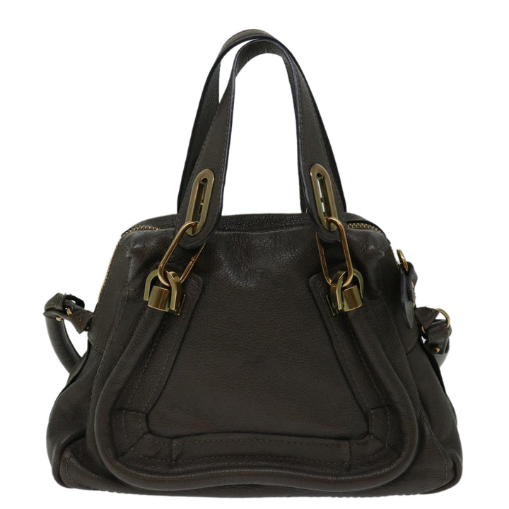Chloe Mini Paraty Hand Bag Leather 2way Brown ki4277