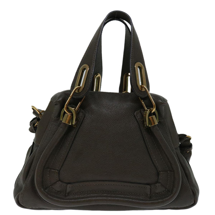 Chloe Mini Paraty Hand Bag Leather 2way Brown ki4277