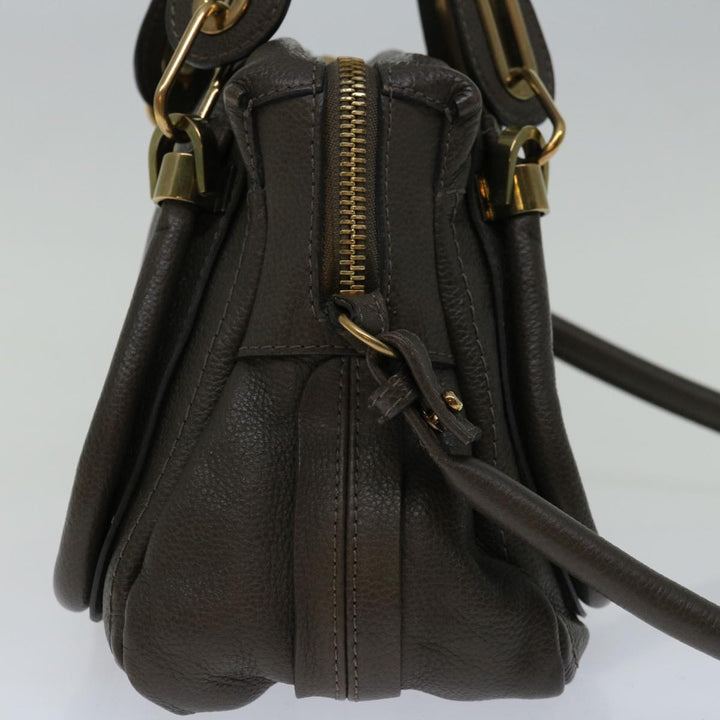 Chloe Mini Paraty Hand Bag Leather 2way Brown ki4277