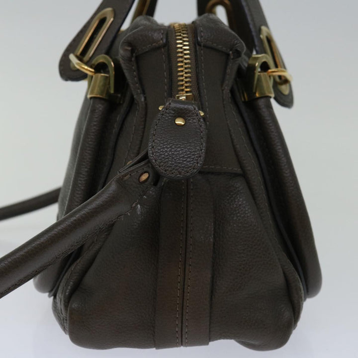 Chloe Mini Paraty Hand Bag Leather 2way Brown ki4277