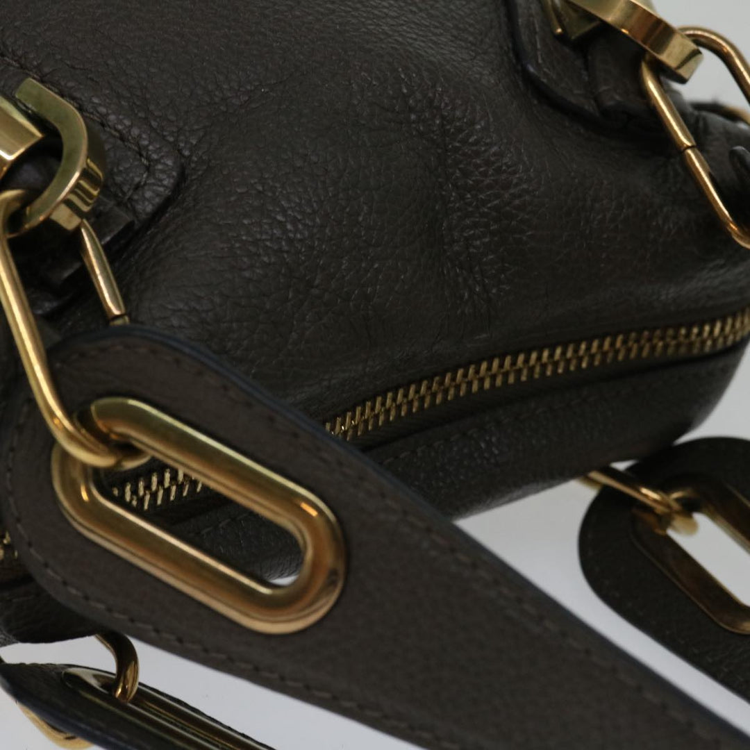 Chloe Mini Paraty Hand Bag Leather 2way Brown ki4277