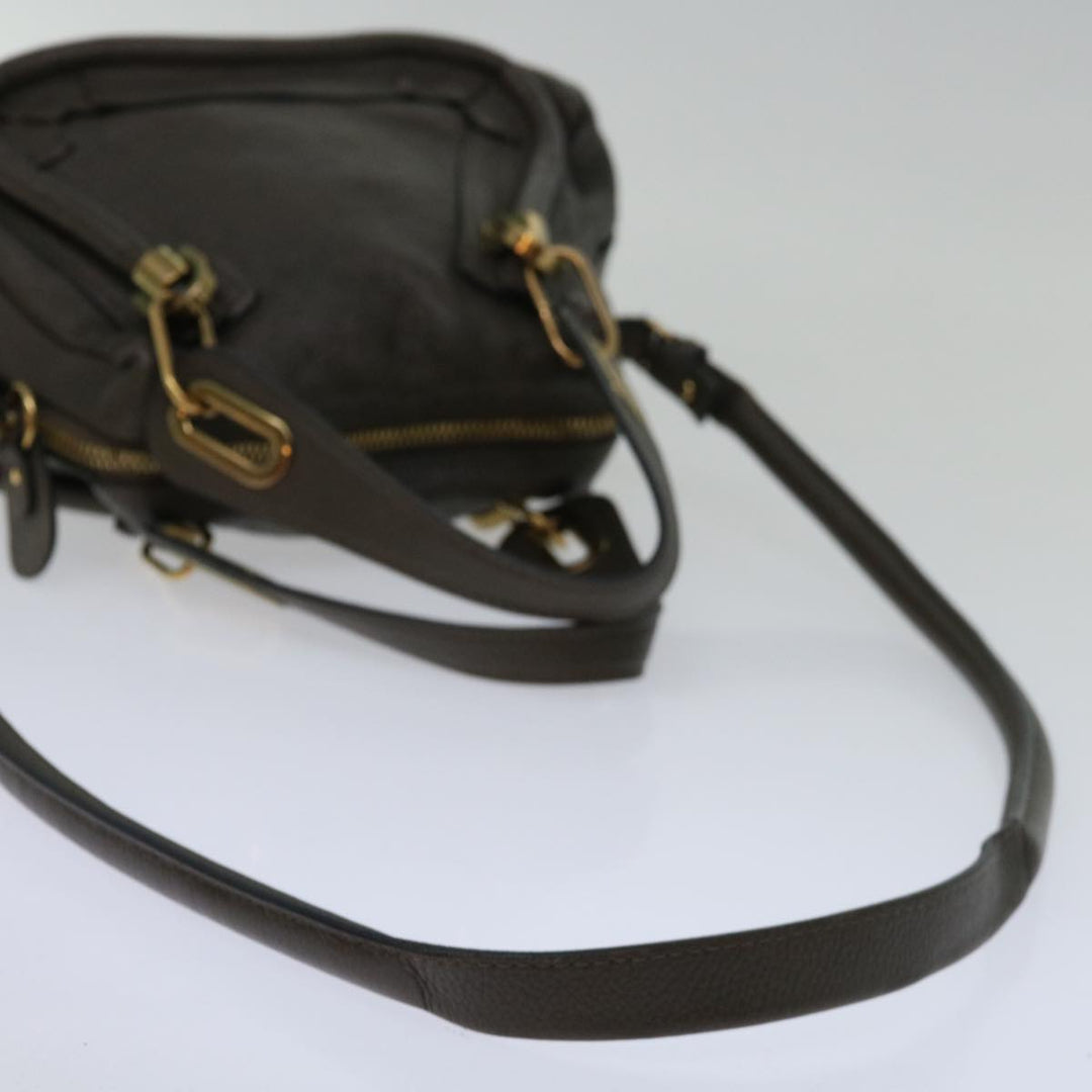 Chloe Mini Paraty Hand Bag Leather 2way Brown ki4277