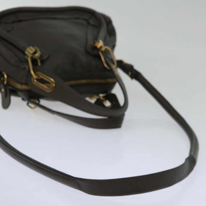 Chloe Mini Paraty Hand Bag Leather 2way Brown ki4277