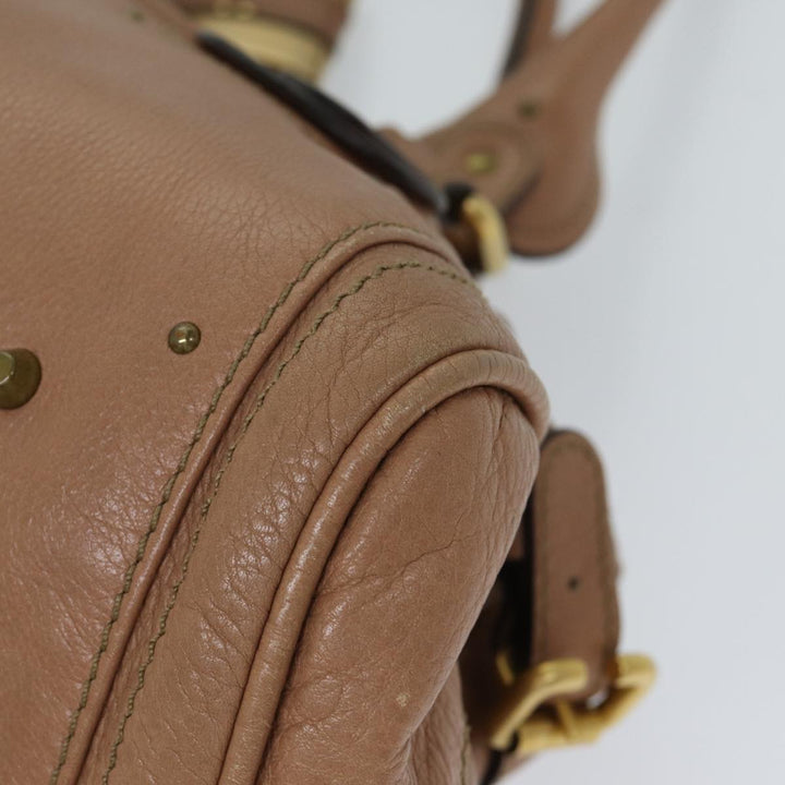 Chloe Paddington Hand Bag Leather Beige ki4345