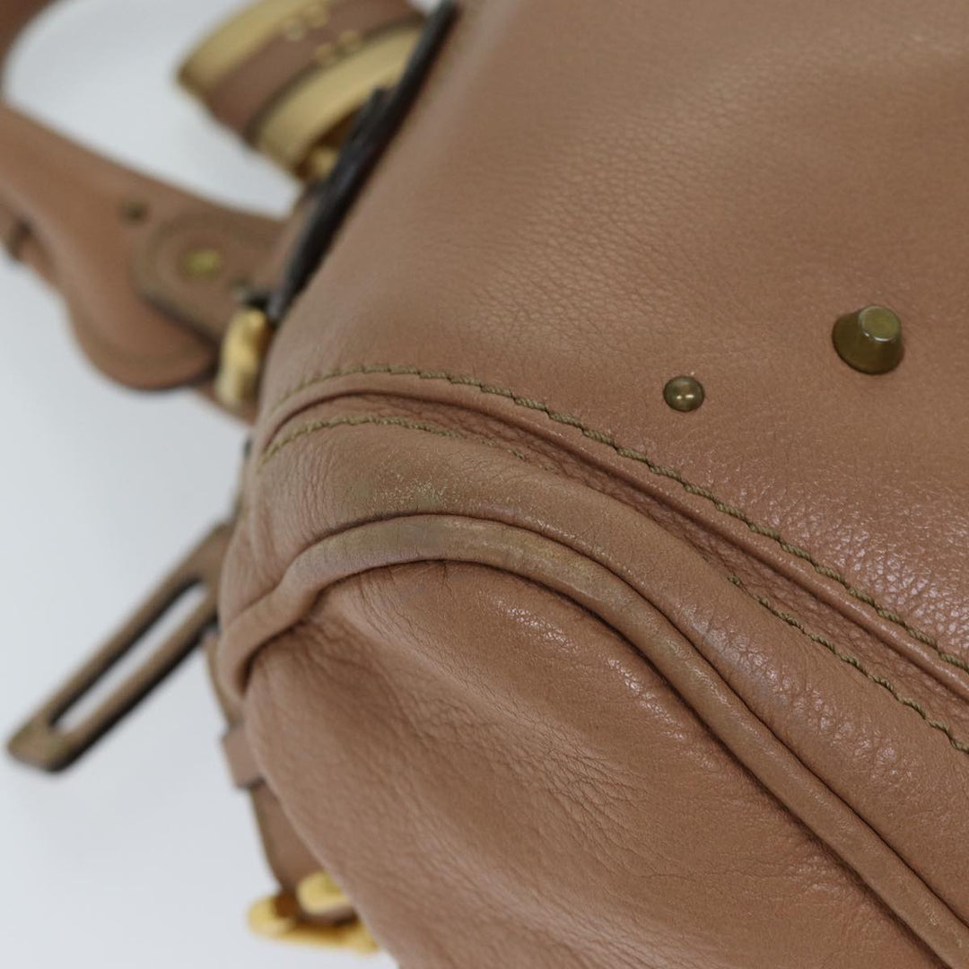 Chloe Paddington Hand Bag Leather Beige ki4345
