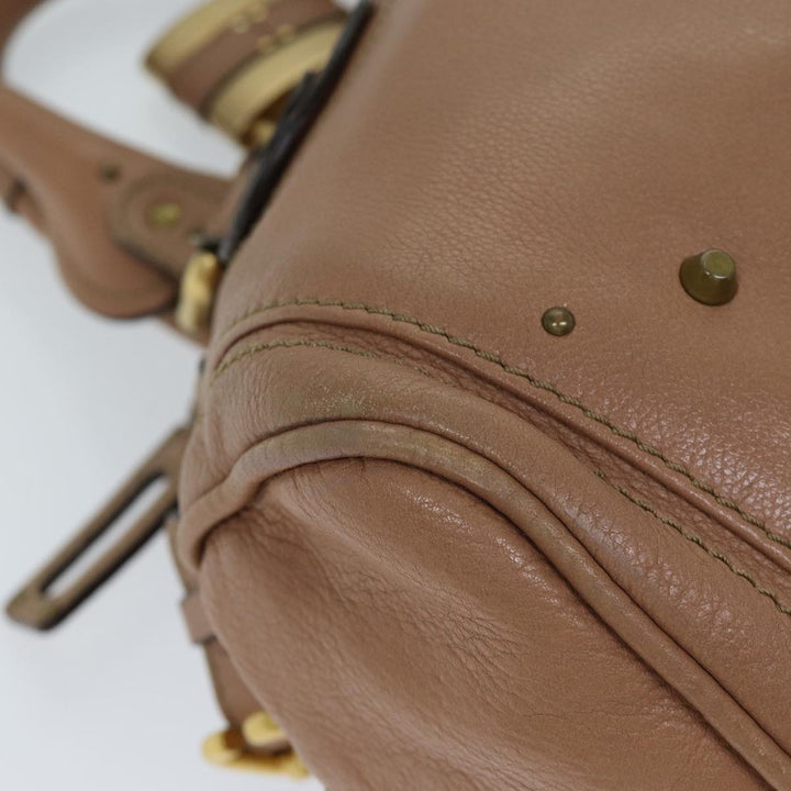 Chloe Paddington Hand Bag Leather Beige ki4345