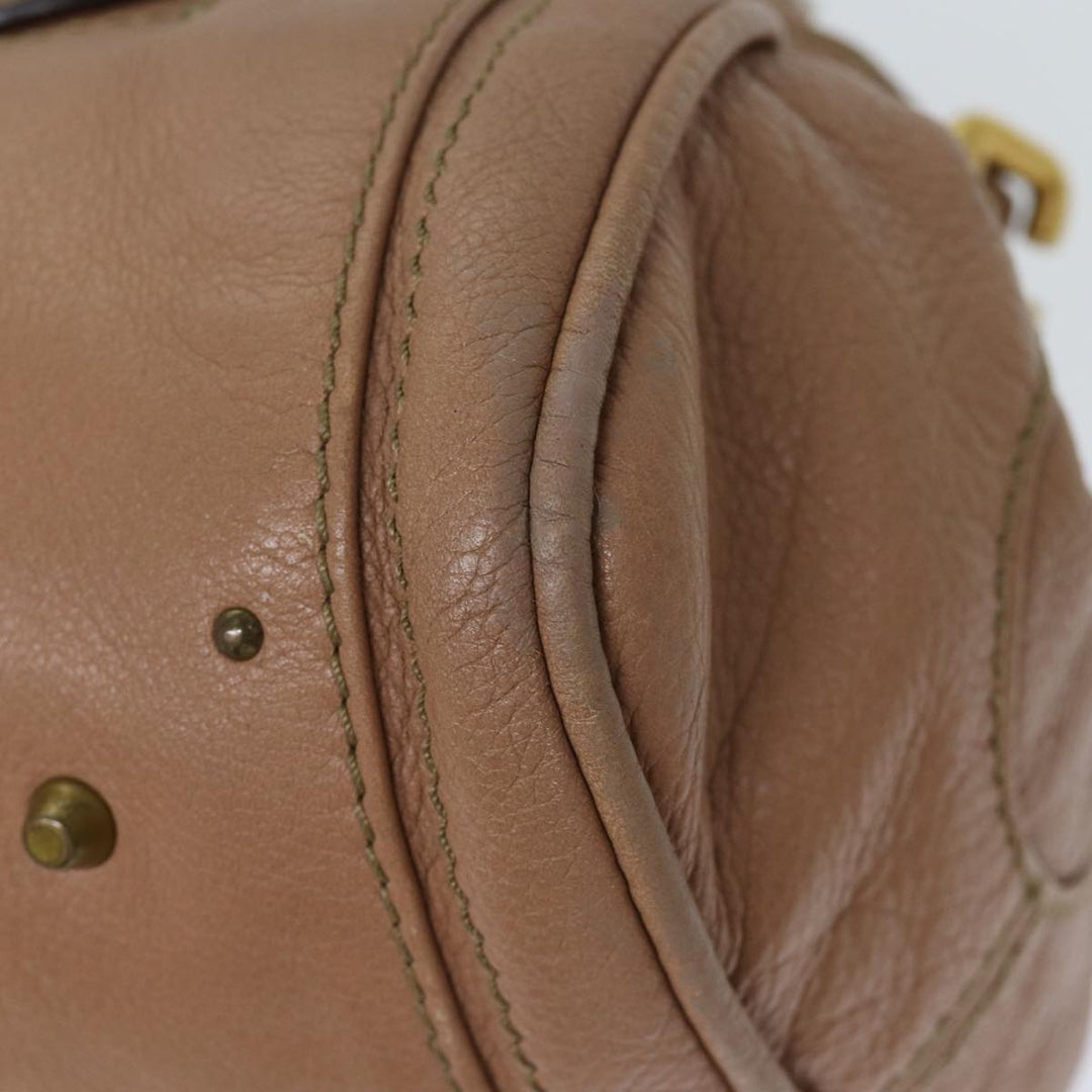 Chloe Paddington Hand Bag Leather Beige ki4345