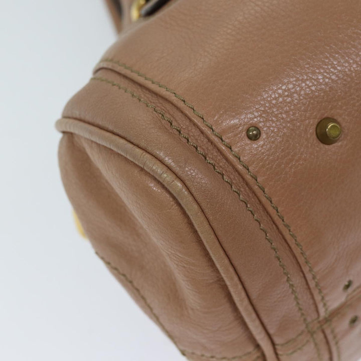 Chloe Paddington Hand Bag Leather Beige ki4345