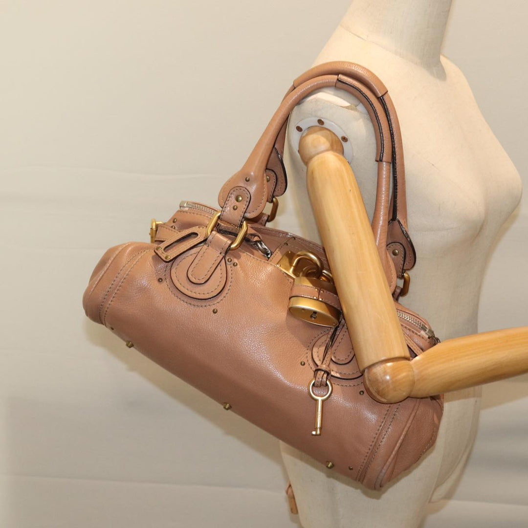 Chloe Paddington Hand Bag Leather Beige ki4345
