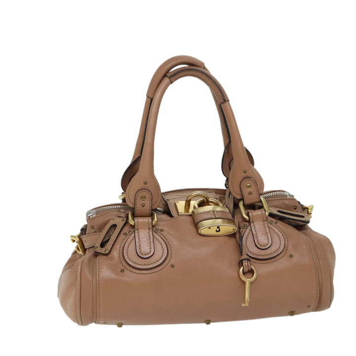 Chloe Paddington Hand Bag Leather Beige ki4345