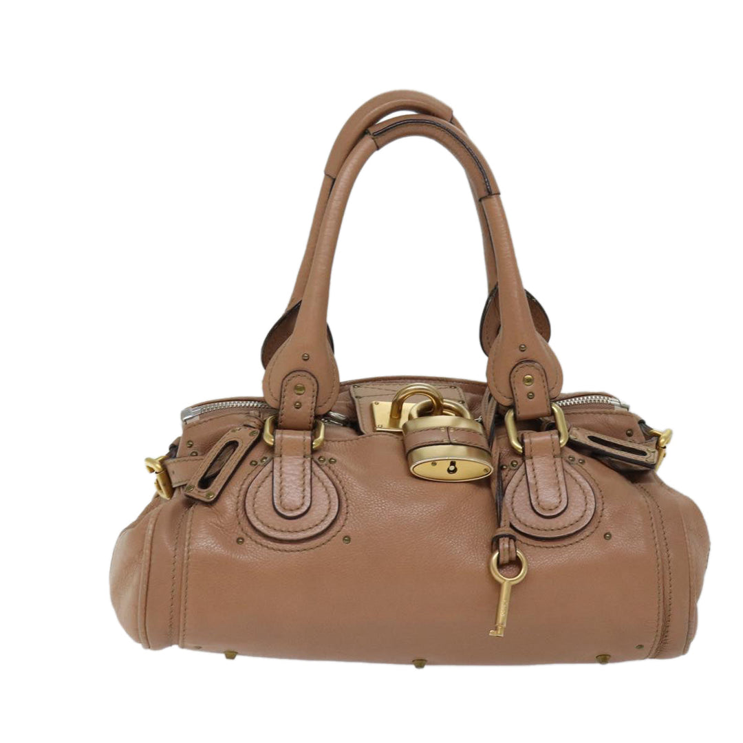 Chloe Paddington Hand Bag Leather Beige ki4345