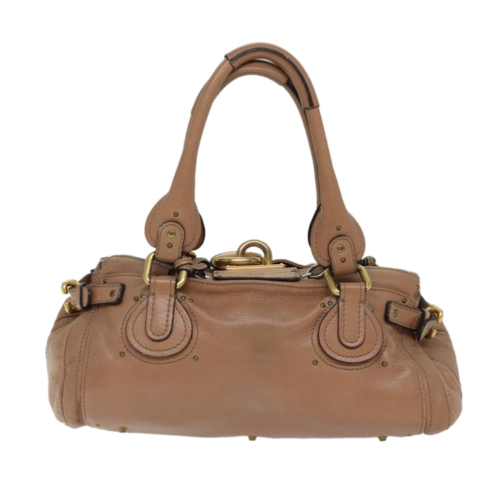 Chloe Paddington Hand Bag Leather Beige ki4345