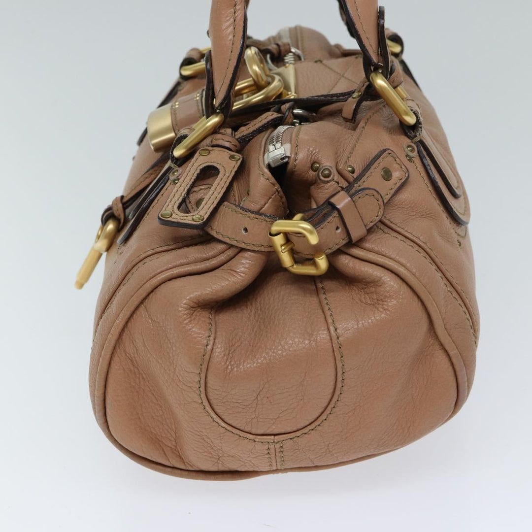 Chloe Paddington Hand Bag Leather Beige ki4345