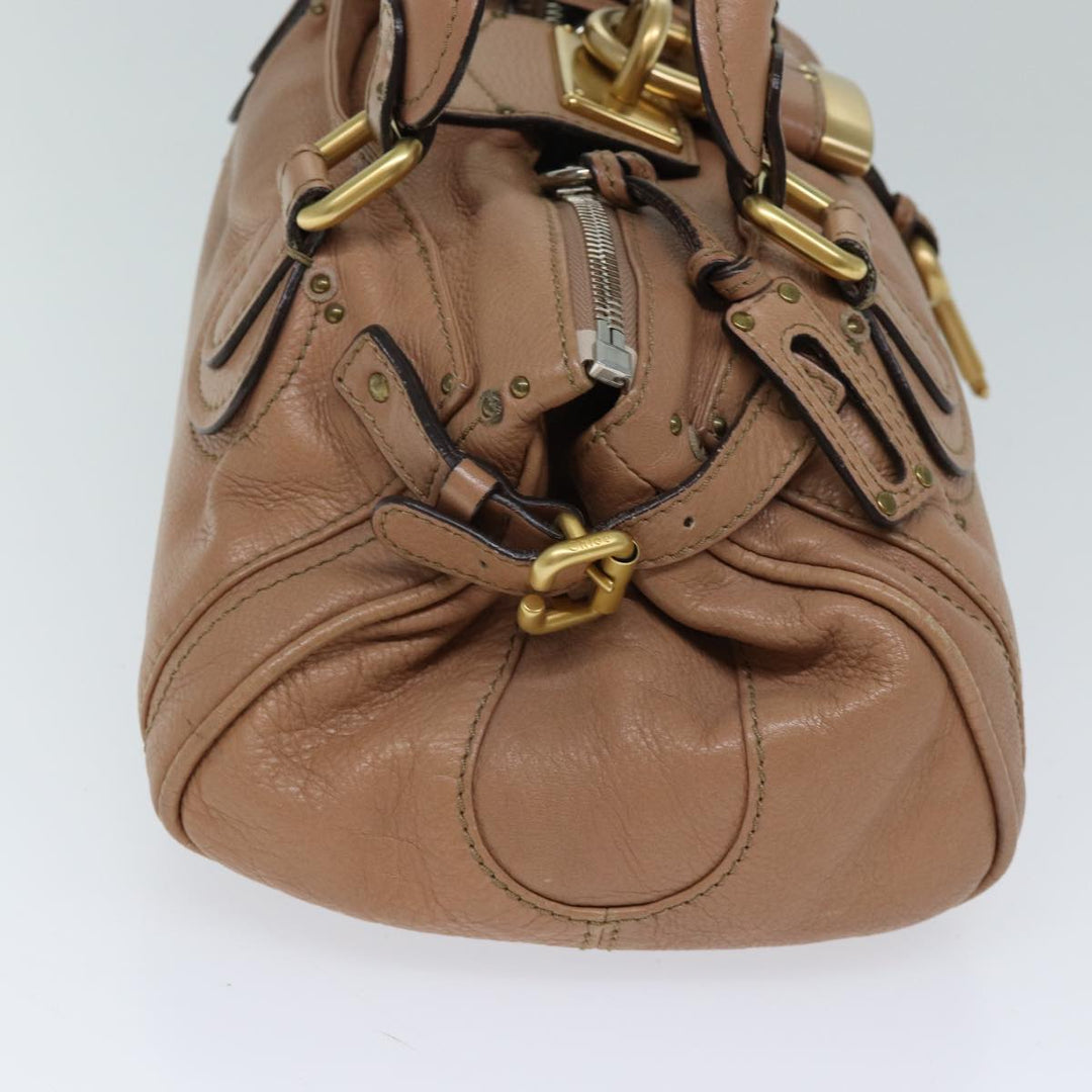 Chloe Paddington Hand Bag Leather Beige ki4345