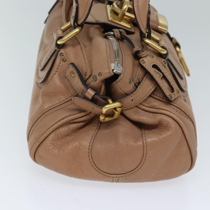 Chloe Paddington Hand Bag Leather Beige ki4345