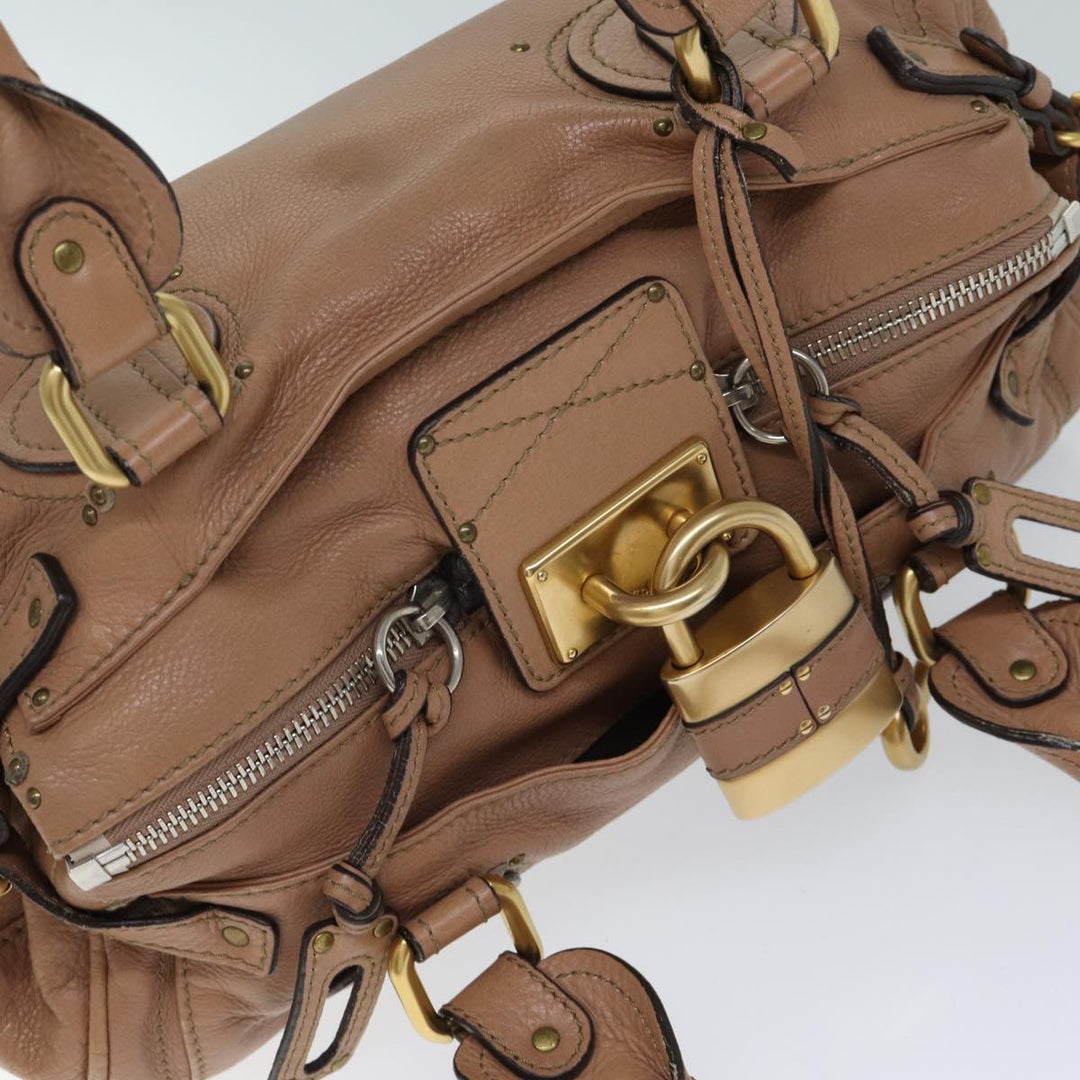 Chloe Paddington Hand Bag Leather Beige ki4345