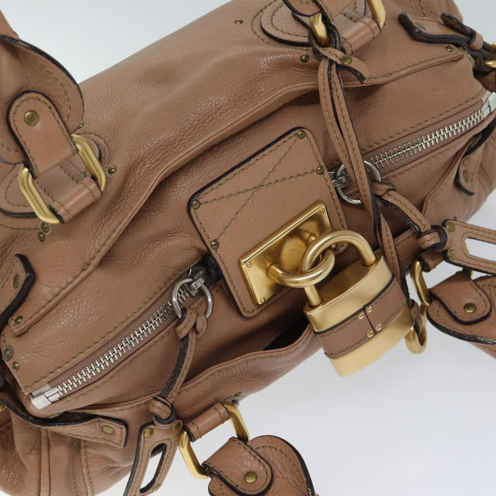 Chloe Paddington Hand Bag Leather Beige ki4345