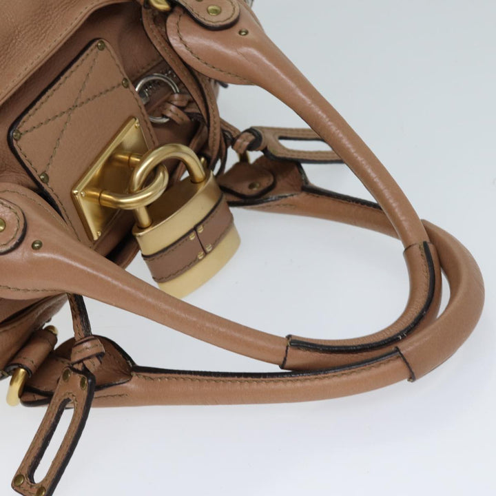 Chloe Paddington Hand Bag Leather Beige ki4345