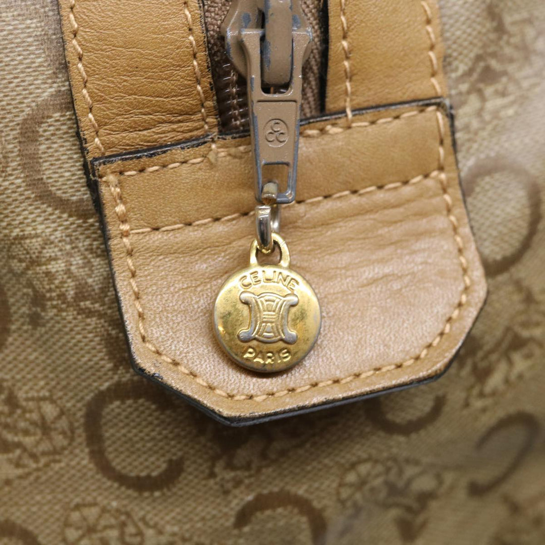 Celine C Macadam Canvas Boston Bag Beige Auth ki4376