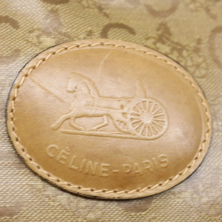Celine C Macadam Canvas Boston Bag Beige Auth ki4376