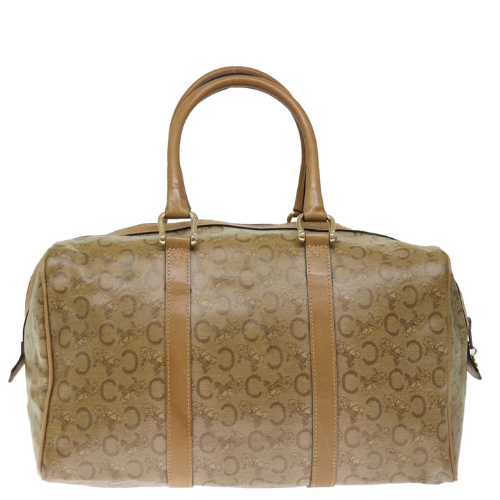 Celine C Macadam Canvas Boston Bag Beige Auth ki4376