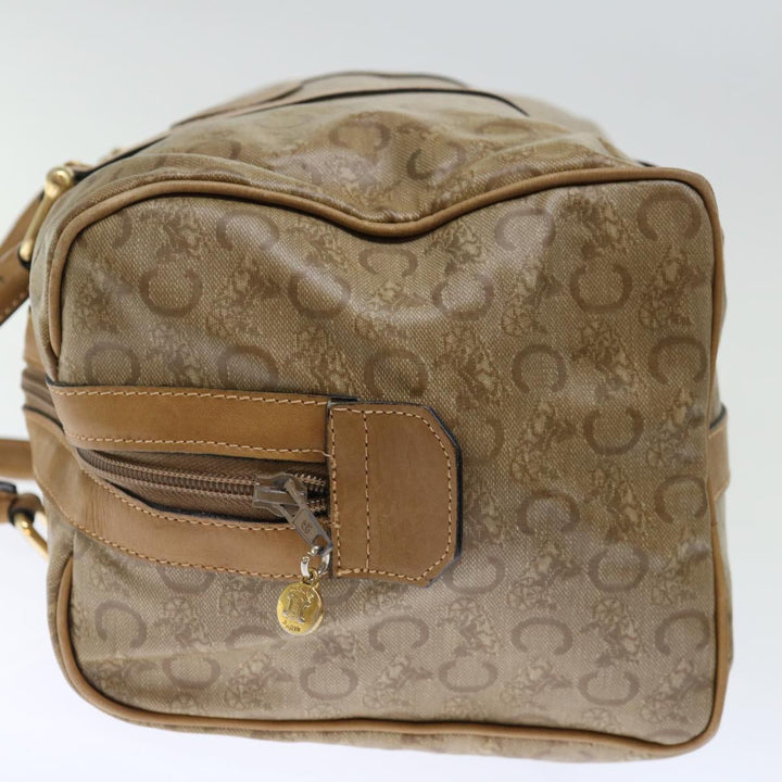 Celine C Macadam Canvas Boston Bag Beige Auth ki4376