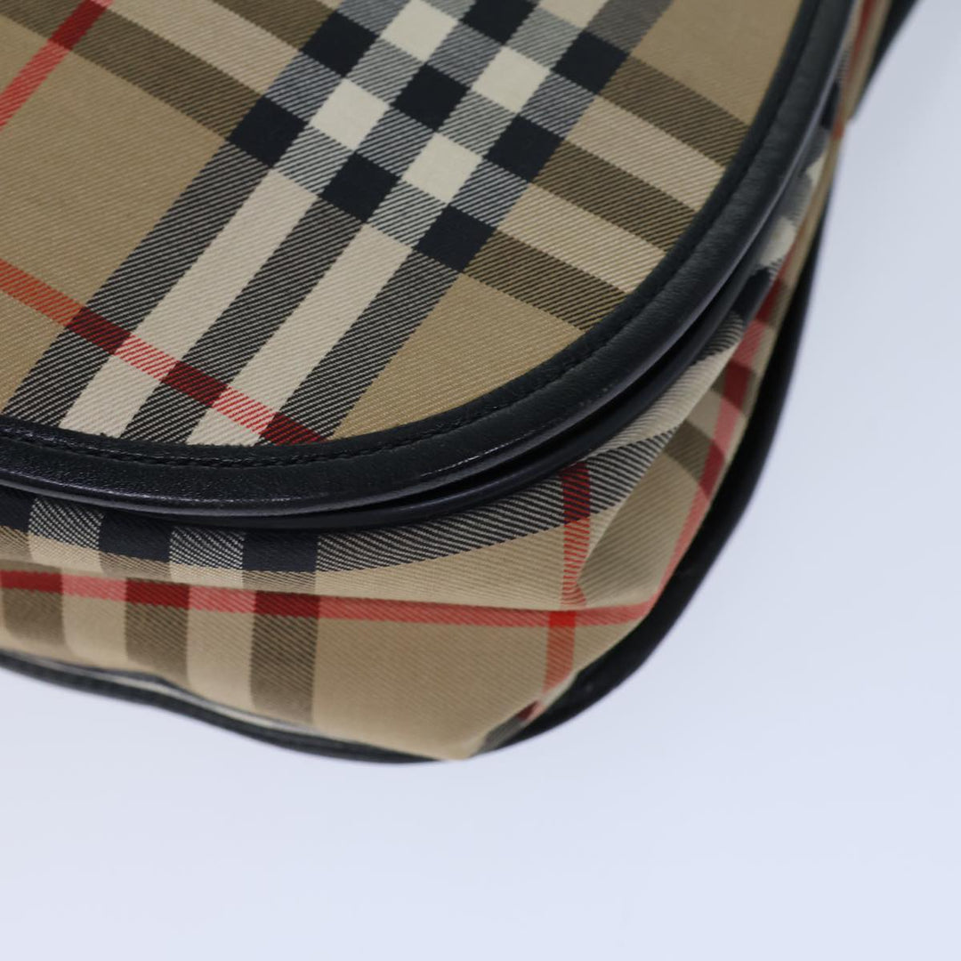 BurberrySs Nova Check Shoulder Bag Canvas Beige Auth ki4382