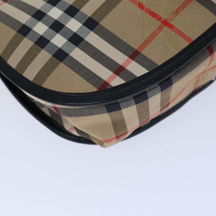 BurberrySs Nova Check Shoulder Bag Canvas Beige Auth ki4382