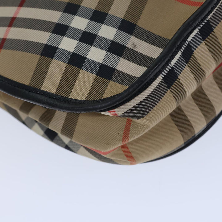 BurberrySs Nova Check Shoulder Bag Canvas Beige Auth ki4382