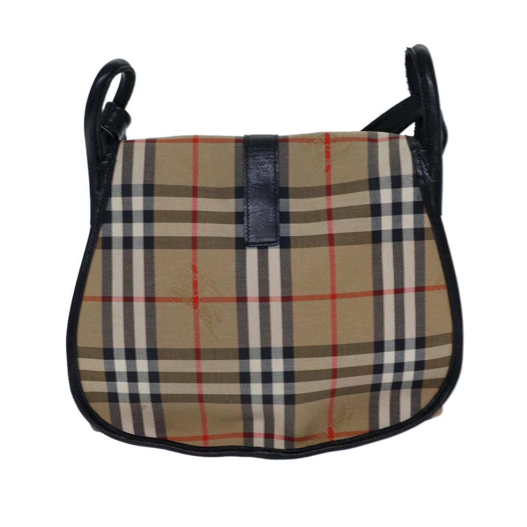 BurberrySs Nova Check Shoulder Bag Canvas Beige Auth ki4382