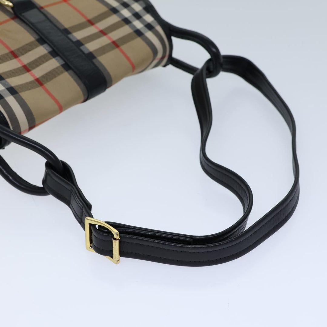BurberrySs Nova Check Shoulder Bag Canvas Beige Auth ki4382
