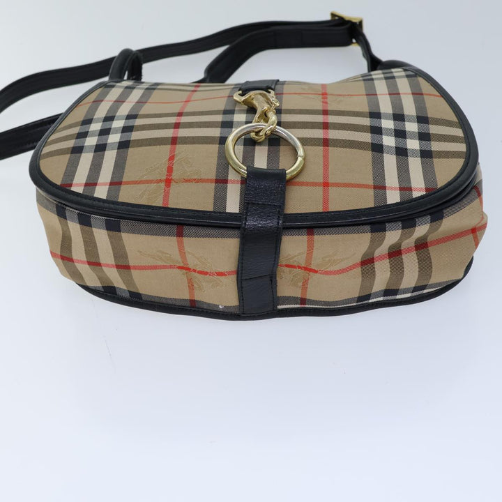 BurberrySs Nova Check Shoulder Bag Canvas Beige Auth ki4382