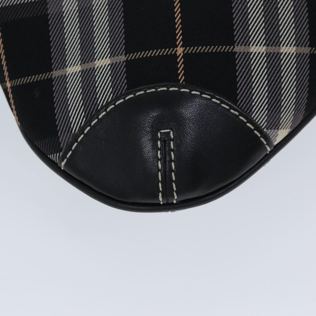 Burberry Nova Check Blue Label Shoulder Bag Canvas Black Auth ki4402