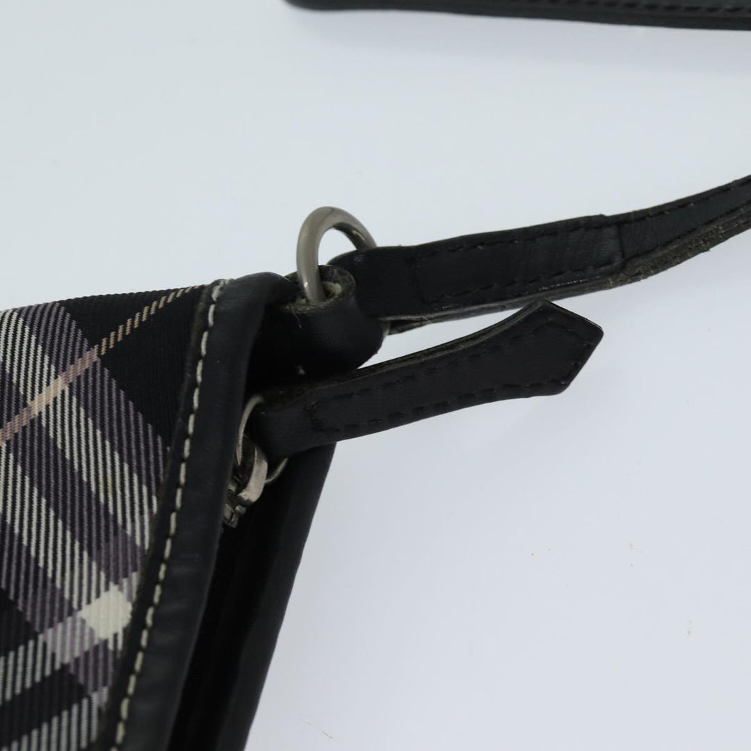 Burberry Nova Check Blue Label Shoulder Bag Canvas Black Auth ki4402
