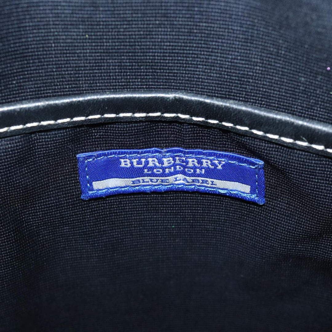 Burberry Nova Check Blue Label Shoulder Bag Canvas Black Auth ki4402