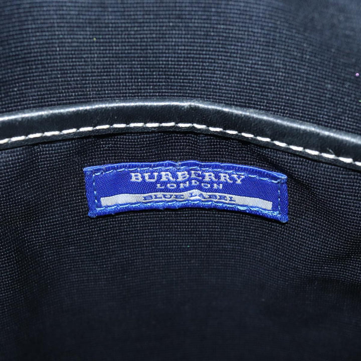 Burberry Nova Check Blue Label Shoulder Bag Canvas Black Auth ki4402