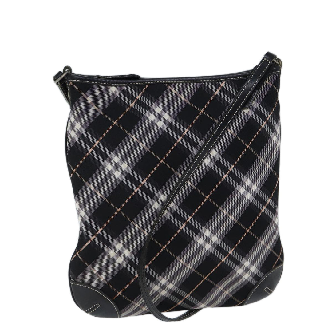 Burberry Nova Check Blue Label Shoulder Bag Canvas Black Auth ki4402