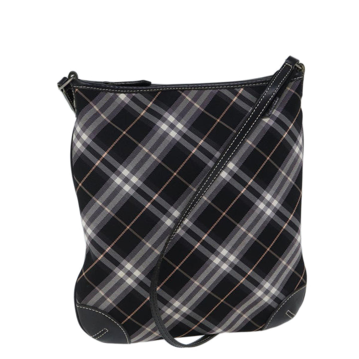 Burberry Nova Check Blue Label Shoulder Bag Canvas Black Auth ki4402