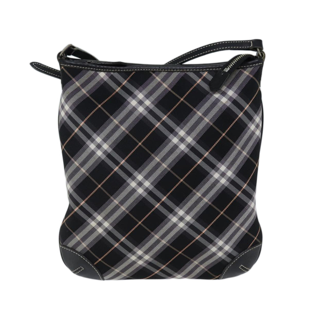 Burberry Nova Check Blue Label Shoulder Bag Canvas Black Auth ki4402