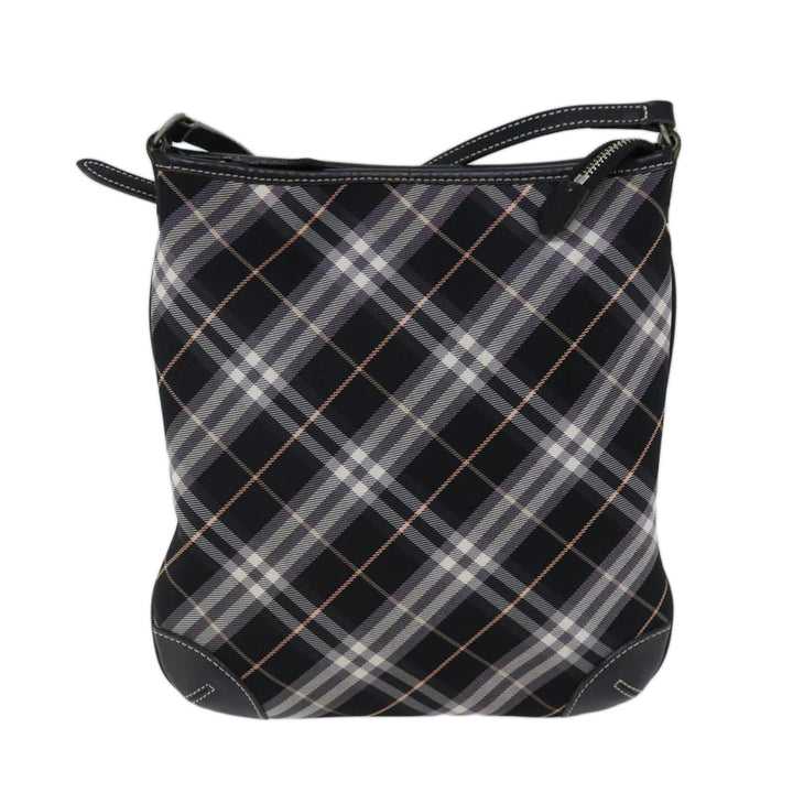 Burberry Nova Check Blue Label Shoulder Bag Canvas Black Auth ki4402