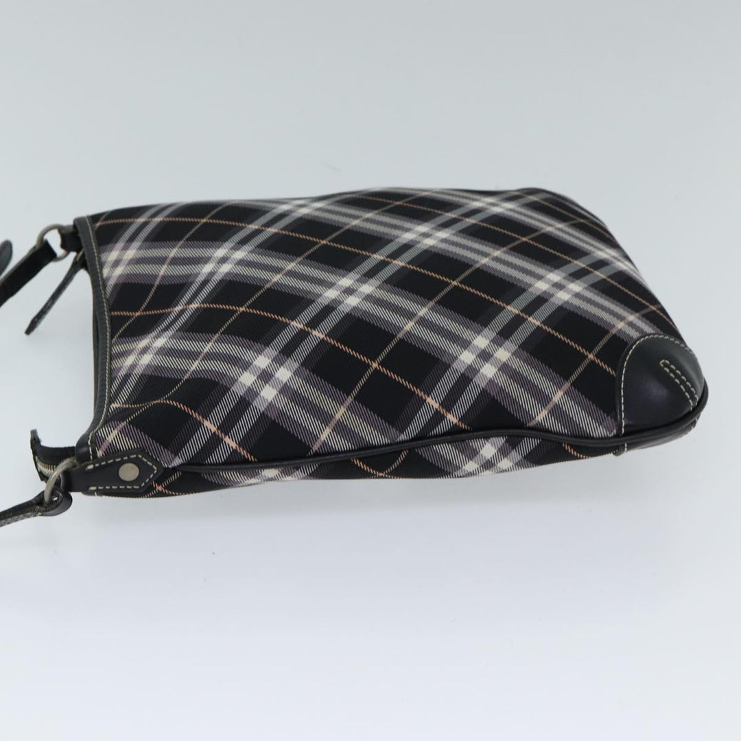 Burberry Nova Check Blue Label Shoulder Bag Canvas Black Auth ki4402