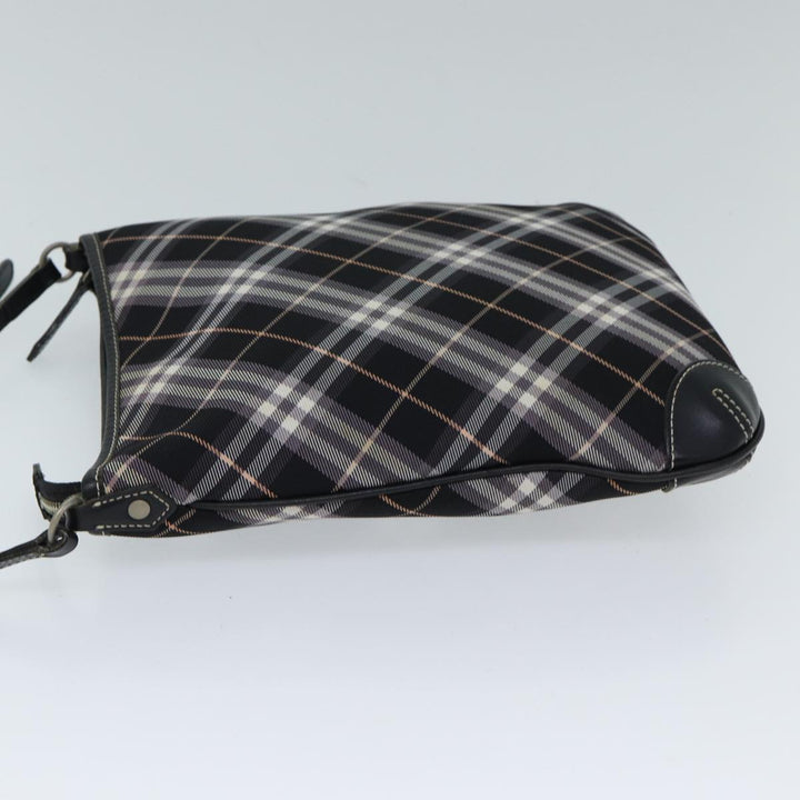 Burberry Nova Check Blue Label Shoulder Bag Canvas Black Auth ki4402