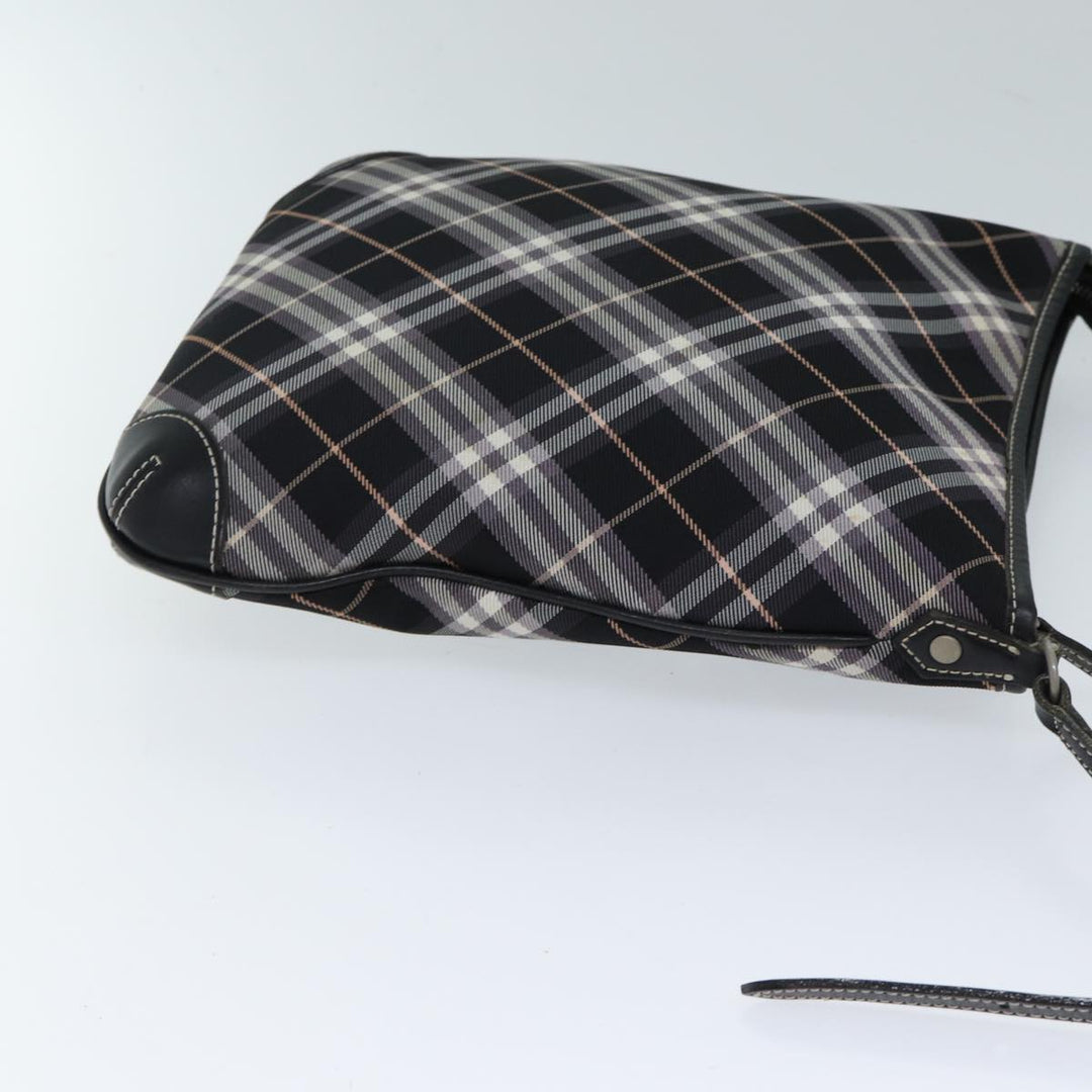 Burberry Nova Check Blue Label Shoulder Bag Canvas Black Auth ki4402