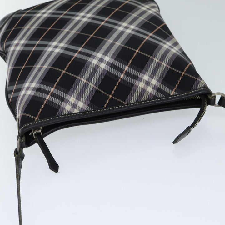 Burberry Nova Check Blue Label Shoulder Bag Canvas Black Auth ki4402