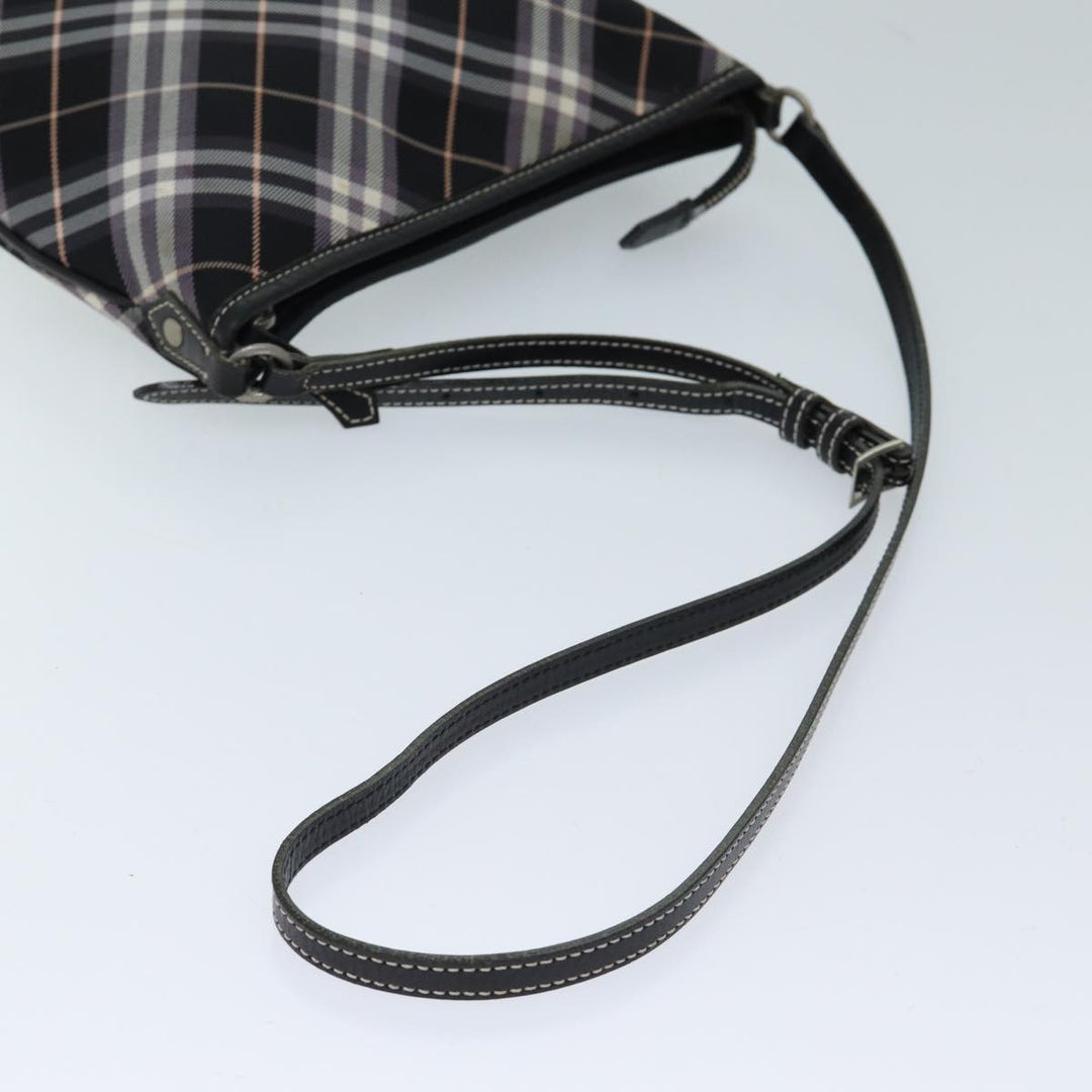 Burberry Nova Check Blue Label Shoulder Bag Canvas Black Auth ki4402