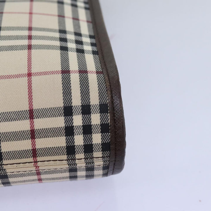 Burberry Nova Check Shoulder Bag Canvas Beige Brown Auth ki4418