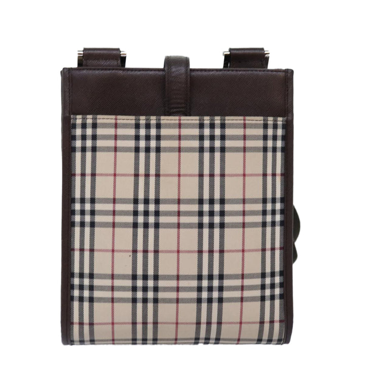 Burberry Nova Check Shoulder Bag Canvas Beige Brown Auth ki4418