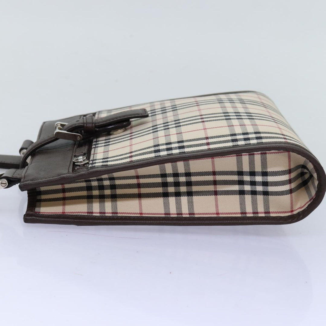 Burberry Nova Check Shoulder Bag Canvas Beige Brown Auth ki4418